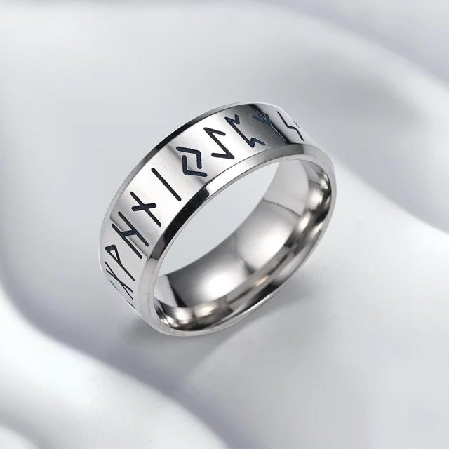 YILUOCD Wikinger Runen Ring, Edelstahl, Unisex - Bild 1
