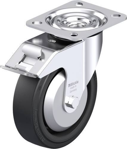 Blickle L-POEV 125KAD-FI-FA Stahlblech-Lenkrolle in Schwarz-Grau mit 125 mm Rad-Durchmesser und 250 kg Tragfähigkeit - Bild 1