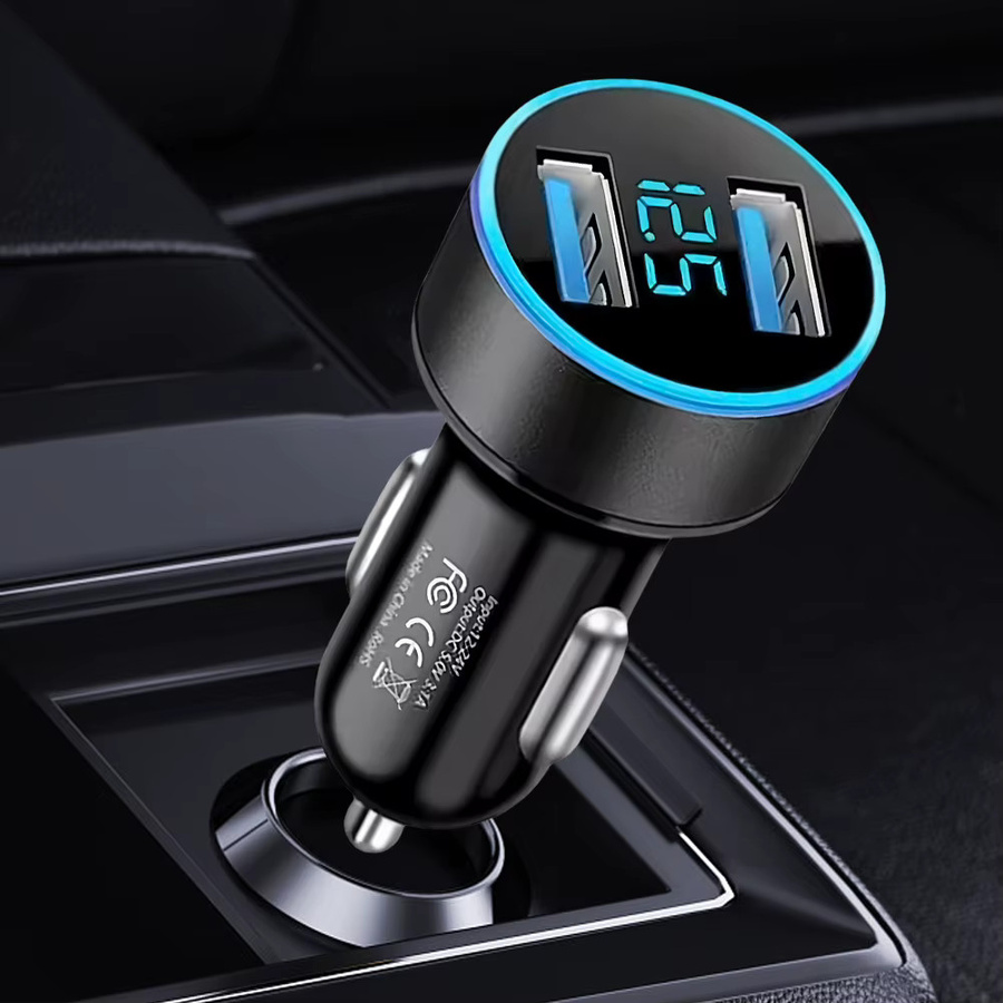 36W Auto-Schnellladegerät mit Spannungsanzeige, PD QC3.0 USB-C Zigarettenanzünder-Adapter in Schwarz für iPhone, iPad und Xiaomi - Bild 4