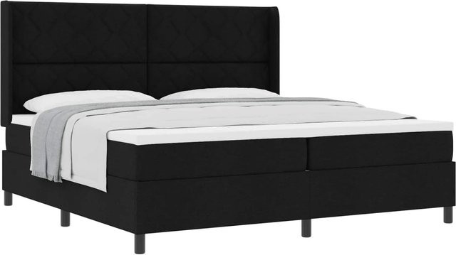vidaXL Boxspringbett mit Matratze in Schwarz aus Stoff, B/T/H: 200 x 200 x 118 cm - Bild 1