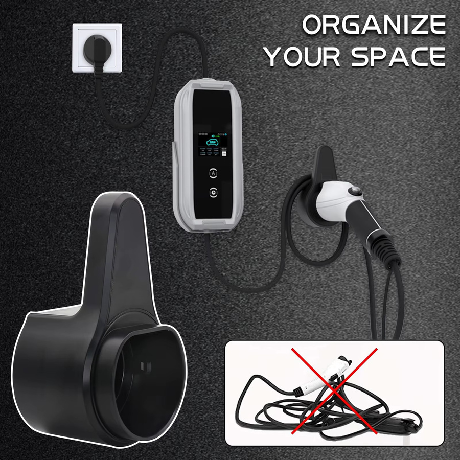 EV Ladegerät Halter Holster Dock für Typ 2 Ladekabel in Schwarz - Bild 6