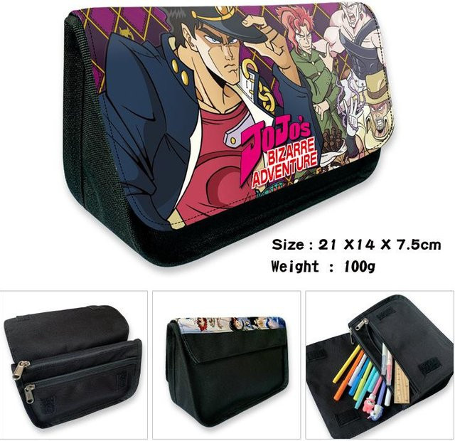 Bandai Jojo's Bizarre Adventure Federmäppchen Anime Jotaro Giorno Stifteaufbewahrungstasche Schwarz - Bild 1