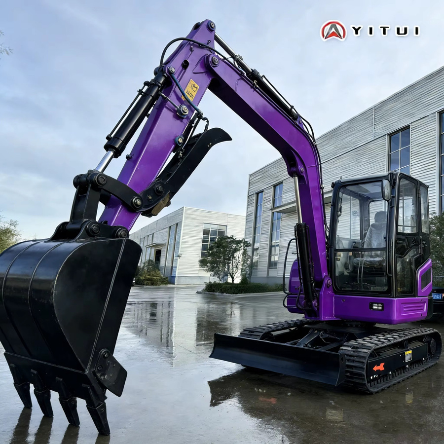 YITUI Minibagger 2,6 Tonnen Raupenbagger mit Kabine in Lila - Bild 2