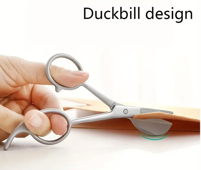Professionelle Schneider-Teppichschere aus Edelstahl in Silber als Pelikan-Entenschnabelschere zum Trimmen und Stanzen von Teppichfloren - Bild 1