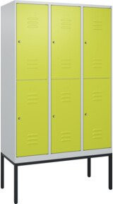 C+P Doppelstock-Spind Classic PLUS mit 3 Abteilen, Viridingrün, B/T/H: 120 x 50 x 212 cm - Bild 1