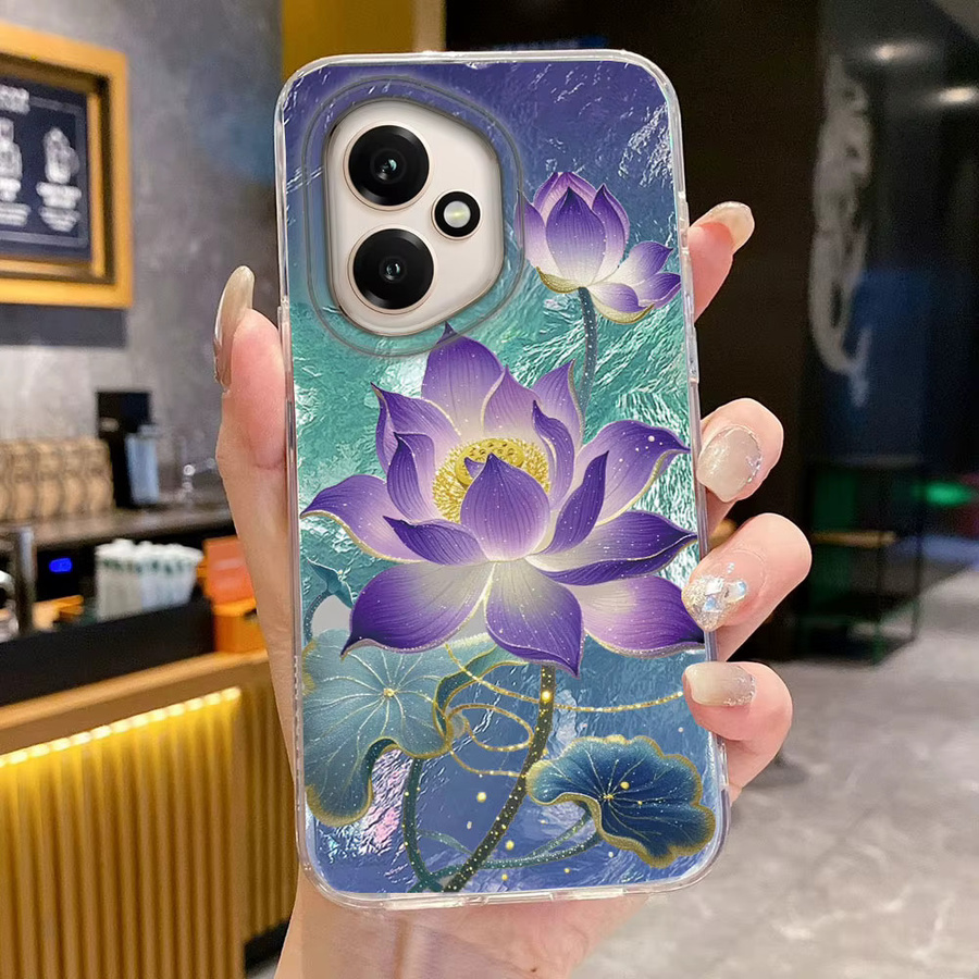Blaue Handyhülle mit Lotusblüten-Design für Honor Smart Pro, Magic und X-Serie - Bild 2