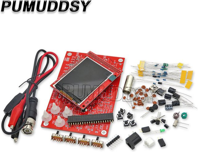 PUMUDDSY Digitaloszilloskop DSO138 DIY Kit mit 2,4 Zoll TFT-Bildschirm und Acrylgehäuse in Rot für Arduino - Bild 1