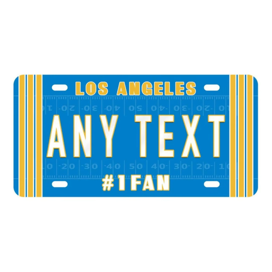CIFBUY Personalisiertes Los Angeles Chargers Aluminium-Nummernschild in Blau und Weiß zur Auto- oder Heimdekoration - Bild 2