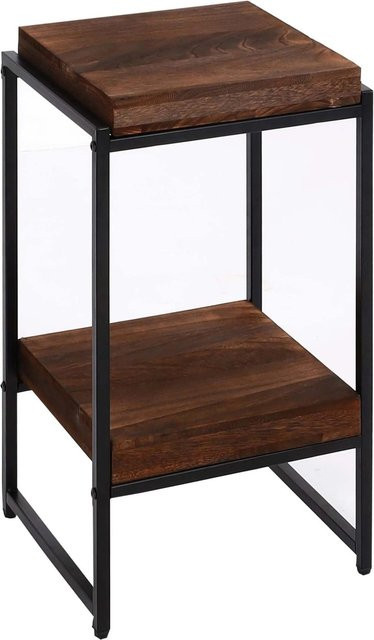 MCW Blumentisch K71 Beistelltisch aus MDF und Metall in Dunkelbraun, Höhe: 61 cm - Bild 1