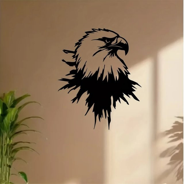 CIFBUY Adler Wandkunst aus Metall in Schwarz als moderne Vogelskulptur für Garten und Wohnzimmer - Bild 1