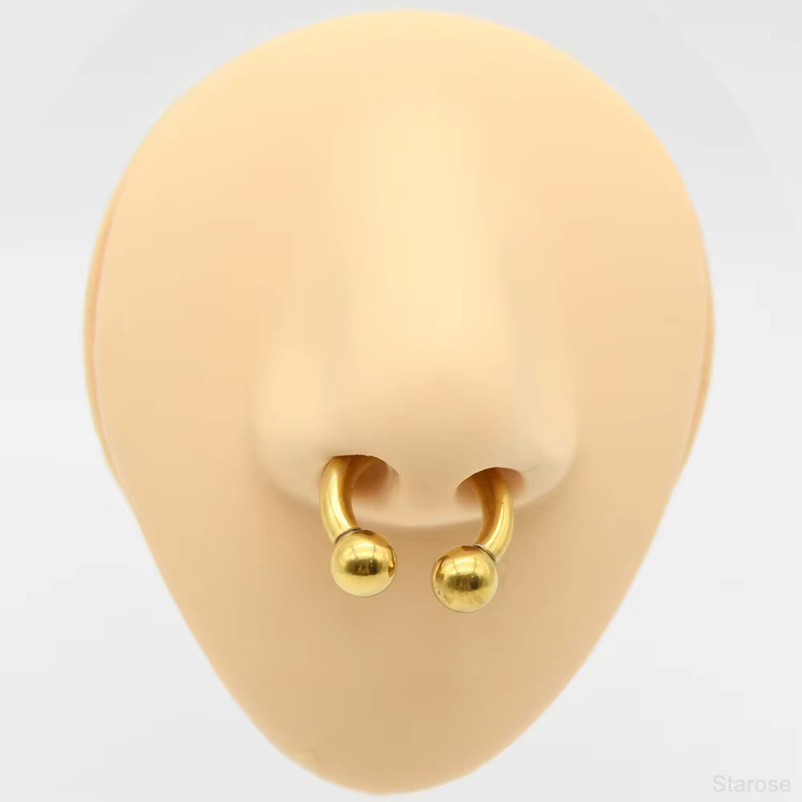 Starose Hufeisenring, Edelstahl, Gold, Unisex - Bild 2