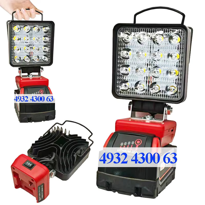 Akku-LED-Arbeitsleuchte und Taschenlampe kompatibel mit DeWalt, Makita, Bosch, Milwaukee und Ryobi M18 Akku-Gehäusen - Bild 2