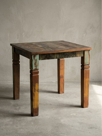 Esstisch aus Mango Massivholz von KADIMA DESIGN im Landhausstil, quadratisch, Braun, B/T/H: 80 x 80 x 76 cm