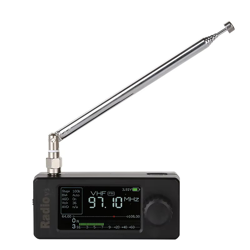 ATS-mini V3 Pocket SSB Mini Radio mit ABS-Gehäuse in Schwarz, ESP32S3 Radio Receiver für LSB, USB, AM, FM mit Kopfhörerverstärker und Hi-Z Funktion - Bild 2