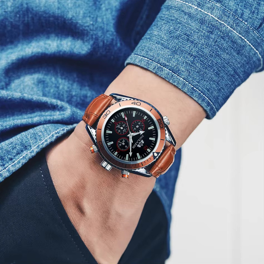 PAULAREIS P Armbanduhr Automatik, Edelstahl, Leder, Schwarz, Herren - Bild 6
