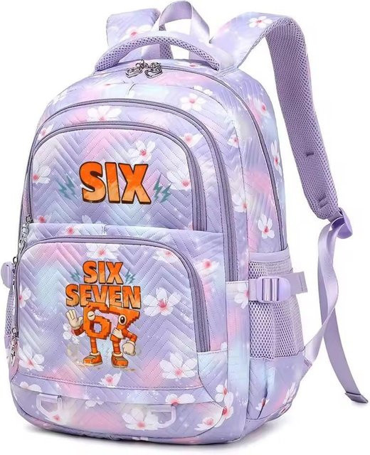 3-teiliges Schulrucksack-Set für Schüler in Lila aus Oxford-Stoff mit Schultasche, Schultergurt und Federmäppchen - Bild 1