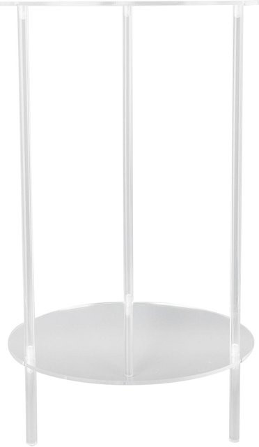 Moderner Acryl-Beistelltisch von TOMTOP JMS in Transparent mit runder Tischplatte und 2 Ebenen, ideal als Nachttisch für dein Wohnzimmer oder Schlafzimmer, Höhe: 50 cm, Durchmesser: 30 cm - Bild 1
