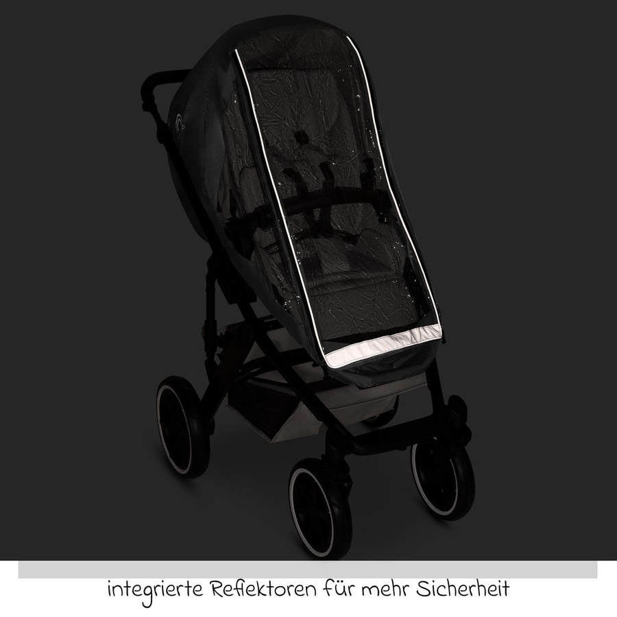 ABC Design Regenschutz 4 Seasons Sport für Kombi-Kinderwagen grau mit Reflexionsfunktion - Bild 9