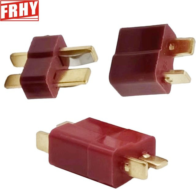 FRHY T-Stecker-Stecker-Set in Rot mit 20 Schrumpfschläuchen für RC-LiPo-Akkus, 30-teiliges Set - Bild 1
