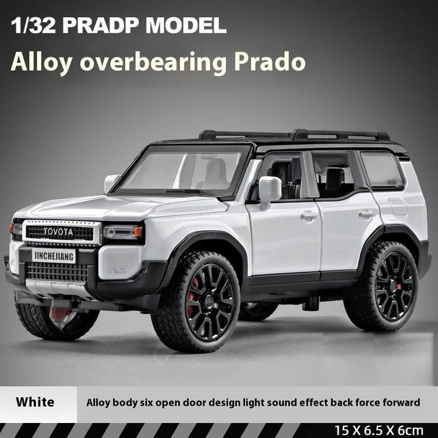 Linyi toy car Toyota Prado Land Cruiser Geländewagen, Modellauto, 1:32, Metall, ab 18 Jahre - Bild 1