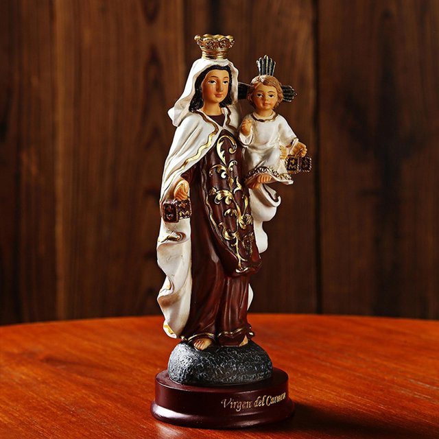 Handgemachte katholische Madonna Mary Statue aus Harz als religiöse Dekofigur für dein Zuhause - Bild 1