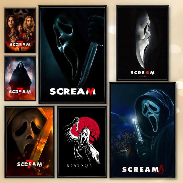 Potdemiel Horrorfilm S-Screams Poster HD Art, wasserfestes Wandposter für dein Zuhause in Weiß, Rechteckig - Bild 1