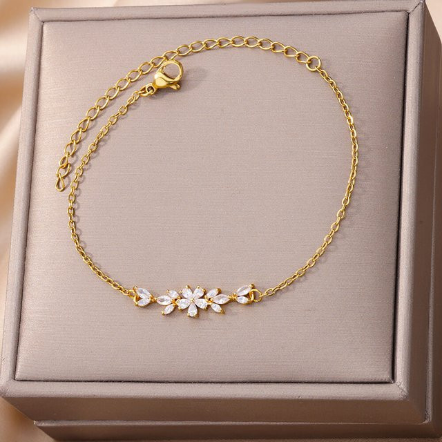 ICFTZWE Armband, Edelstahl, Gold, Zirkonia, Damen - Bild 1