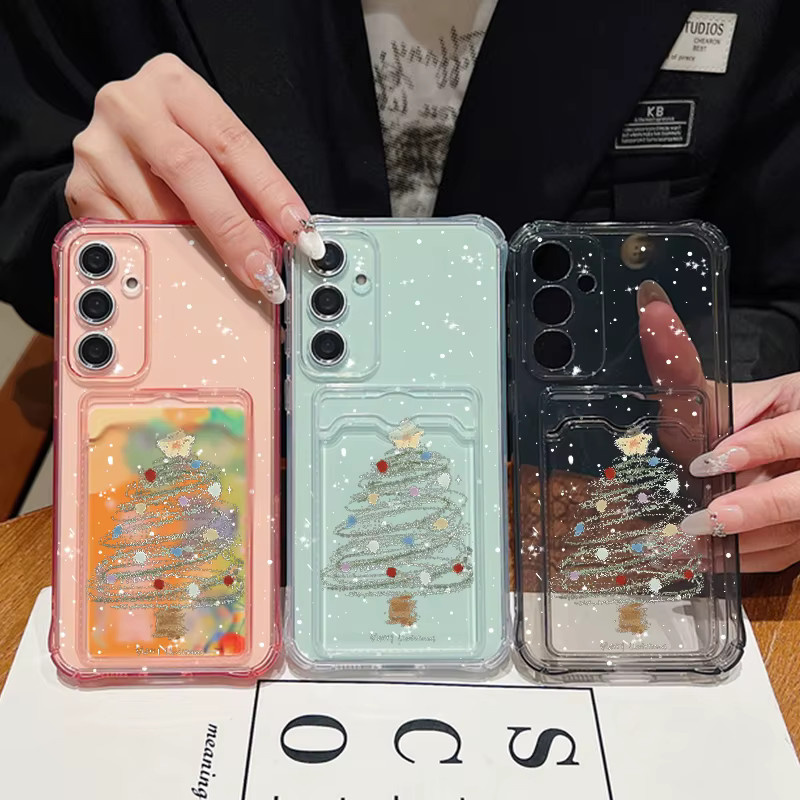 Samsung Handyhülle mit Weihnachtsbaum-Design für Galaxy S25 Edge S24 S23 S22 Ultra Plus S21 FE A56 A26 A53 A54 A15 A36 A55 A16 5G, transparent - Bild 4