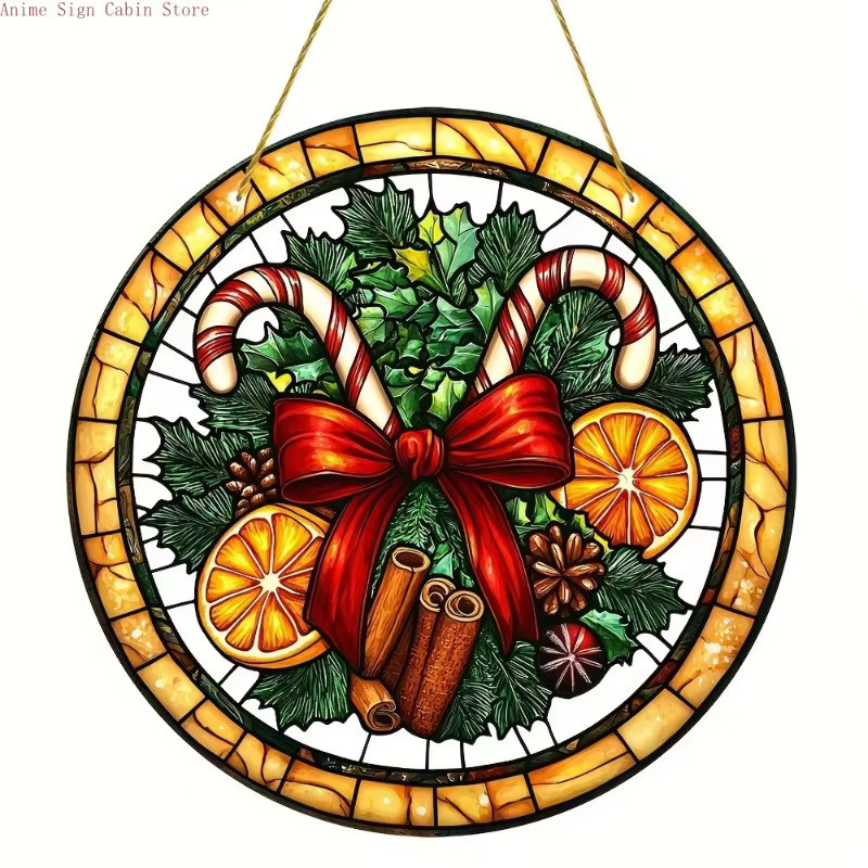 Potdemiel 2D Weihnachts-Sonnenfänger aus Acryl in Multicolour, runder floraler Fensterhänger zur Dekoration von Veranda, Zimmer und Garten - Bild 2