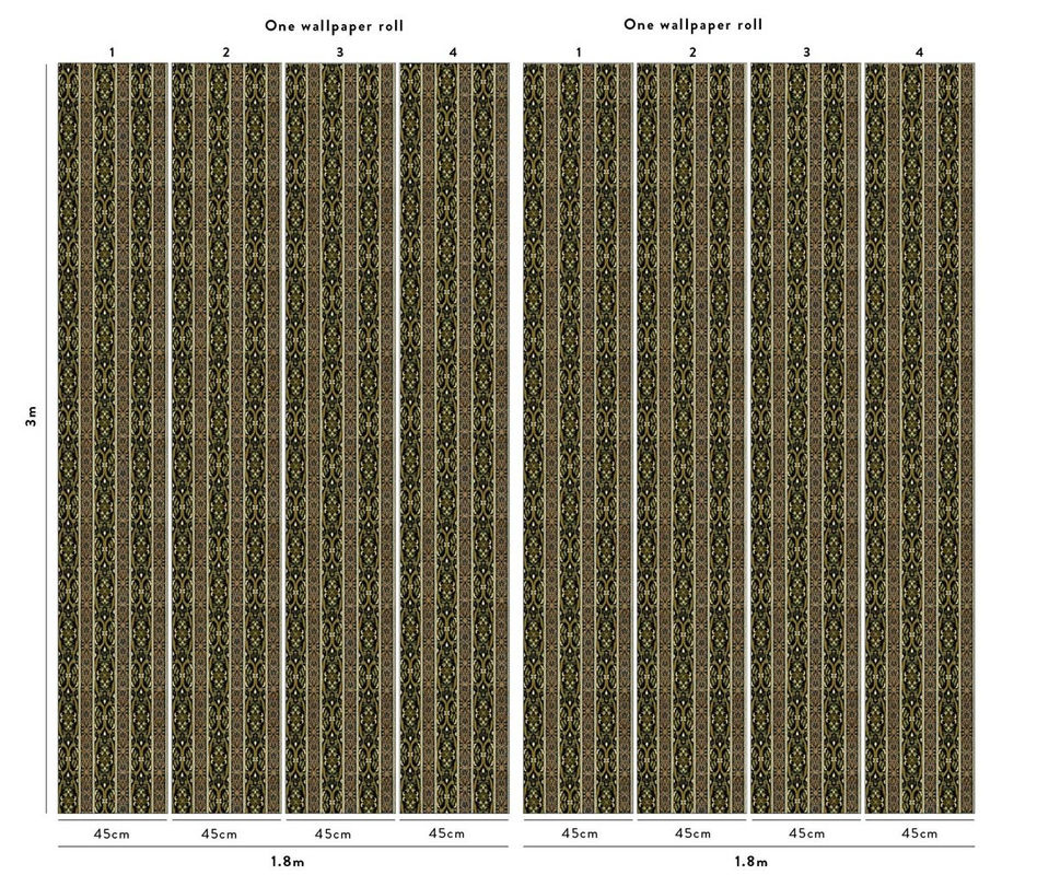 House of Hackney Tapete Mamounia Moss-Green/Black B/H: 300 x 45 cm - Bild 3