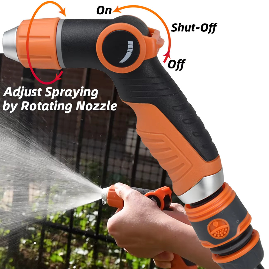 KESLA Hochdruck Garten Bewässerungspistole mit Schnellanschluss für 1/2 Zoll und 3/4 Zoll Schläuche in Orange - Bild 4