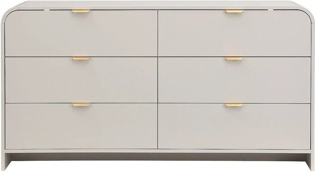 Vente-unique Kommode Oralino im Art Déco Stil, Farbe Beige und Gold, Breite: 140 cm - Bild 1