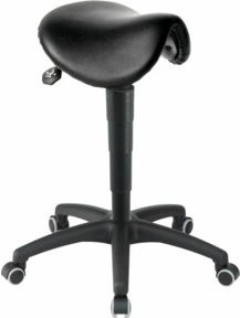 Rocholz Sattelhocker aus Kunstleder in Schwarz mit verstellbarer Höhe von 660-890 mm - Bild 1