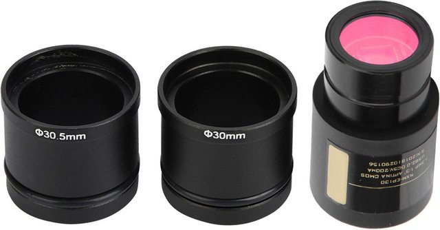 Kkmoon Elektronisches USB 2.0 Mikroskop-Okular mit 1,3 MP Kamera in Schwarz inklusive zwei Adaptern für 23,2 mm, 30,0 mm und 30,5 mm - Bild 1