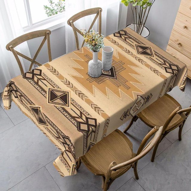 Wasserdichte Tischdecke mit ethnischem Design von JMG Household Supplies, beige, B: 145 cm, L: 200 cm - Bild 1