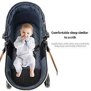 Magic ZC 3-in-1 Kinderwagen Set mit Autositz, Sportsitz und Babywanne, faltbarer Buggy in Schwarz-Gold für Neugeborene und Reisen - Bild 5