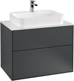 Villeroy & Boch Finion Waschtischunterschrank mit Wandbeleuchtung und integrierter Beleuchtung, Weiß lackiert, B/T/H: 80 x 60,3 x 50,1 cm - Bild 1