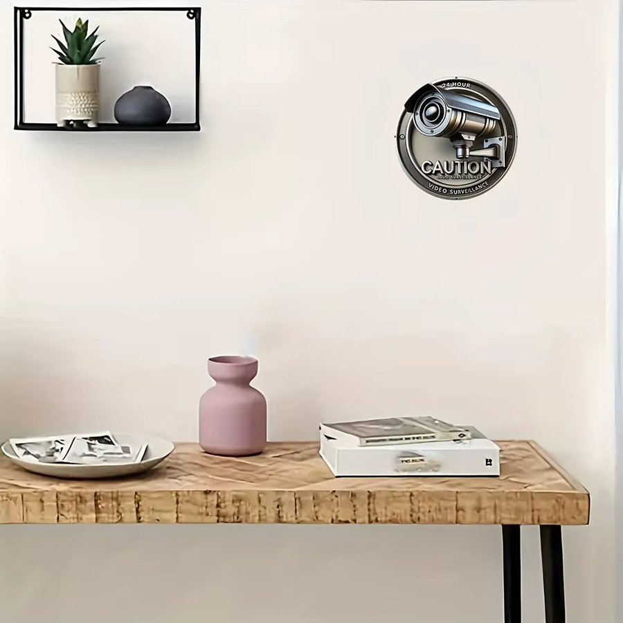 CIFBUY Vintage Metall-Wandschild Überwachungskamera Heimdekoration in Silber - Bild 5