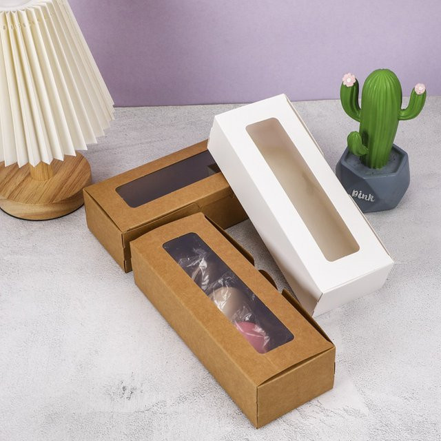 Kraftpapier Verpackungsboxen mit transparentem Fenster für Süßigkeiten, Kuchen und Geschenke zu Hochzeiten, Geburtstagen oder Partys - Bild 1