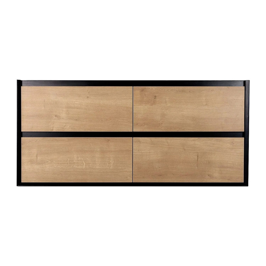 Waschbeckenunterschrank Lannick in Schwarz und Naturfarben Holzoptik, Breite: 120 cm, Tiefe: 55 cm, Höhe: 45,6 cm - Bild 2