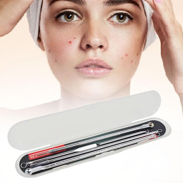 SADOER Mitesser-Entferner-Werkzeug, 4-teilig, Unisex, Gesicht - Bild 1