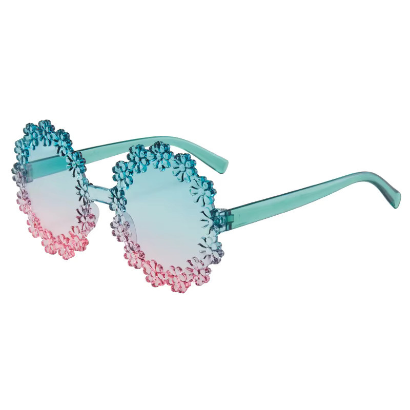 CHUYONG Sonnenbrille für Kinder, Blumenform, Rund, Vollrand, Multicolor, Kunststoff - Bild 4