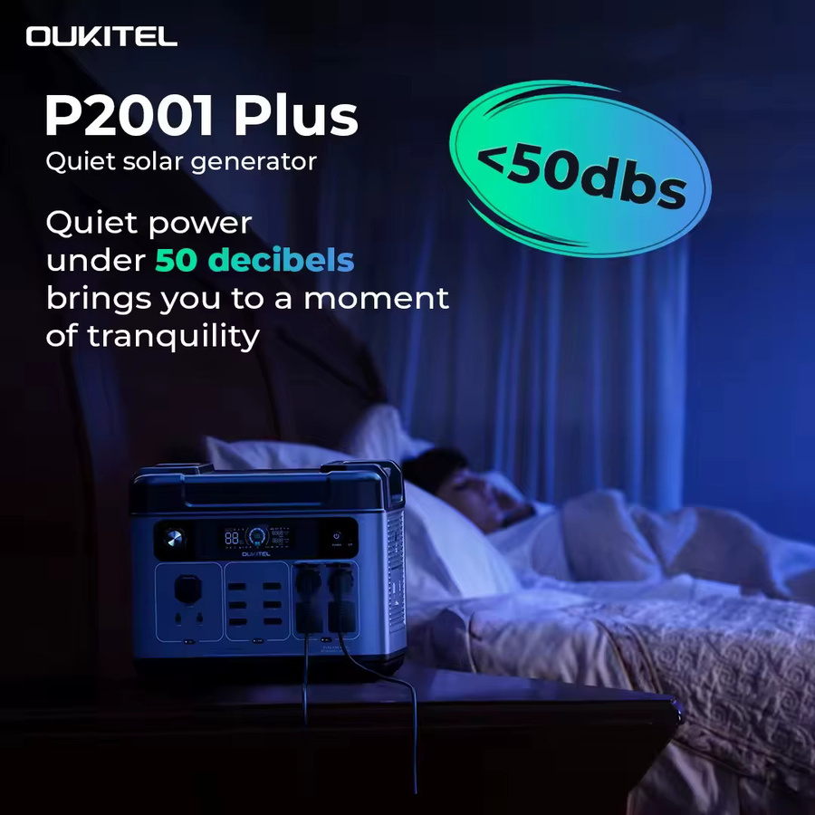OUKITEL P2001E Plus Tragbares Kraftwerk mit 2400 W Ausgangsleistung und 2048 Wh Kapazität, LiFePO4 Akku für Outdoor, Camping und Backup-Stromversorgung - Bild 4
