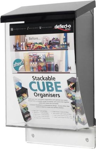 Deflecto Prospektbox DIN A5 Prospekthalter in Schwarz oder Transparent B/H/T: 17,5 x 28,5 x 7,4 cm - Bild 1