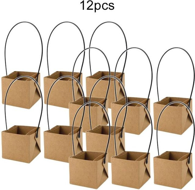 Binchi Mini-Kraftpapier-Blumentopf für Sukkulenten und Pflanzen, Grün und Braun, B: 6 cm, H: 5 cm, Wasserdicht - Bild 1