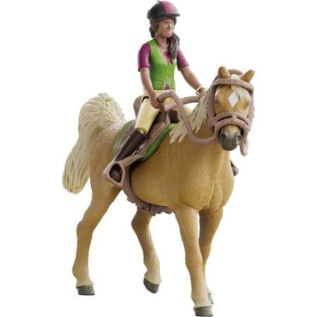 Schleich Horse Club Spielfigur Sarah & Mystery in Braun