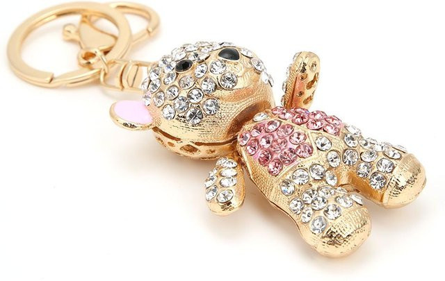 GoolRC Schlüsselanhänger Bär, Rosa, Strass, Beige, Unisex - Bild 1