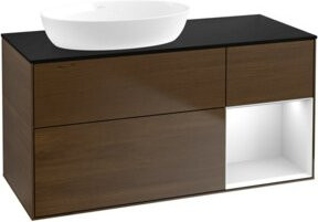 V&B Finion Waschtischunterschrank mit Wandbeleuchtung, Breite: 120 cm, Farbe: Weiß lackiert - Bild 1