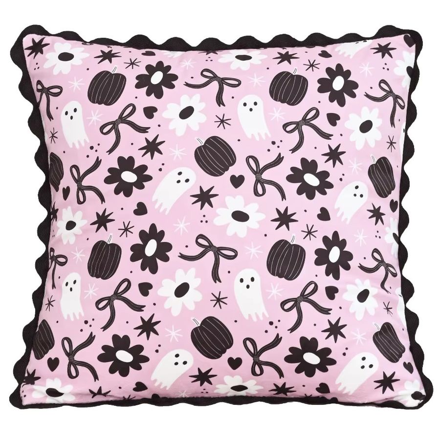 BUYNOW Halloween Kissenbezug mit Schleife und Spitze in Rosa, 45,7 x 45,7 cm - Bild 4