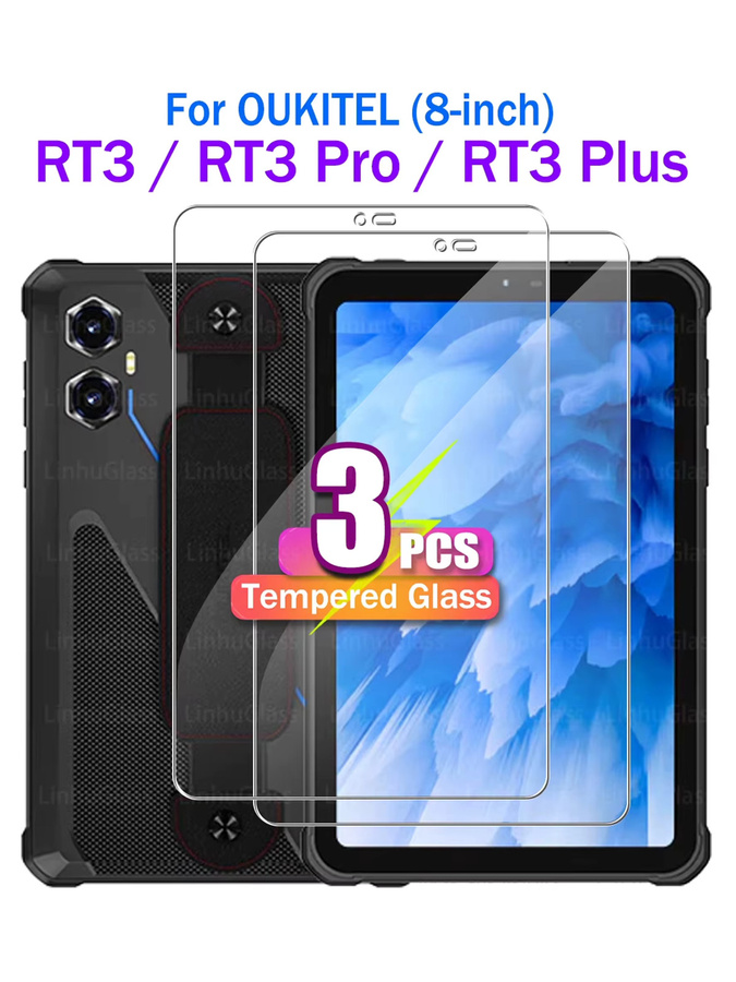 Displayschutzfolie aus gehärtetem Glas für OUKITEL RT3 Plus, RT3 Pro und RT3 (8 Zoll), transparent, 9H Härte, bruchsicher und kratzfest - Bild 6